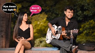 Randomly Singing 🎵 5Min Back To Back Hindi Songs  Prank On Cute Girl 😻  Epic Reactions🤯 Jhopdi K [upl. by Elboa]