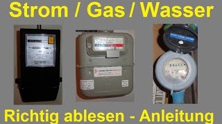 Stromzähler  Gaszähler  Wasseruhr – Wasserzähler Zählerstand richtig ablesen  Strom Gas Wasser [upl. by Eiggam]