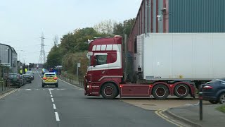 Lorry that contained 39 bodies leaves Essex industrial park  AFP [upl. by Bryant]