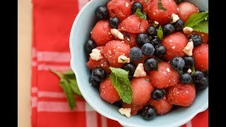 BlueberryWatermelon Salad with Feta and Mint Recipe [upl. by Teddman]