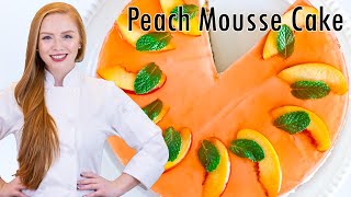 Peach Mousse Cake  EASY NoBake Cake Recipe [upl. by Giuseppe]