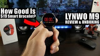 LYNWO M9 19 Round Smart Bracelet  REVIEW Unboxing amp Connect To App [upl. by Anotyal]