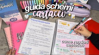 GUIDA PER REALIZZARE GLI SCHEMI CARTACEI💗📝 metodo di studio [upl. by Yarvis806]