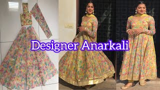 Designer Anarkali Cutting Stitching  Long Frock Design  Anarkali Sewing ideas  Rajveerpunni [upl. by Chatterjee]