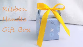 How To Wrap A Gift With Ribbon Handle  Ribbon Handle Gift Box [upl. by Gnep]