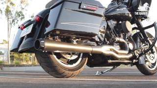 VTWINNOWCOM Product Spotlight  Bassani Road Rage B4 2Into1 Bagger Exhaust [upl. by Ahtiek]