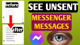 how to see unsent messages on messenger very easy see remove message on messenger [upl. by Avram]