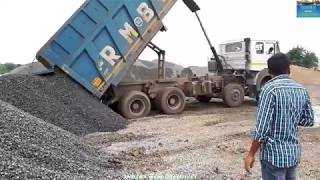 How To Tata Tippers Hydraulic Works  Tata LPK 3118 During Unloading Chips  Indian Heavy Vehicles [upl. by Sesom]