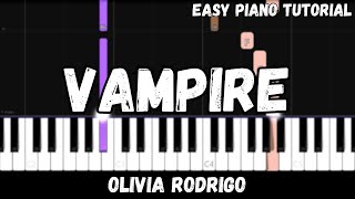 Olivia Rodrigo  Vampire Easy Piano Tutorial [upl. by Weaks477]