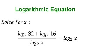 Solving Logarithmic Equation [upl. by Sandeep]