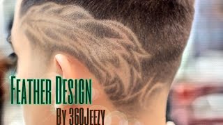 Feather HairCut Design by 360Jeezy HD [upl. by Llerej109]