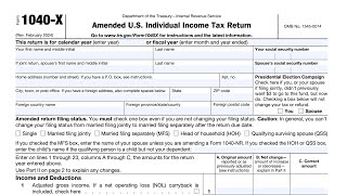 IRS Form 1040X walkthrough Amended US Individual Income Tax Return [upl. by Emilee]