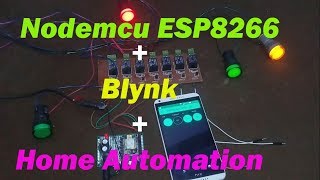 Nodemcu esp8266 wifi module and Blynk Application based Home automation system [upl. by Saudra644]