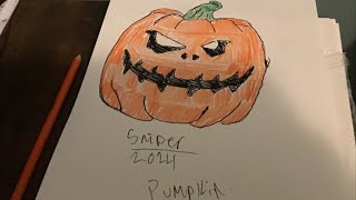 Day 3 of drawing with posca markers pumpkin [upl. by Ranna]