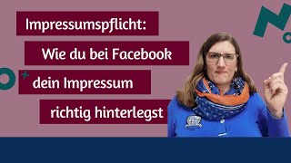 Impressumspflicht Wie füge ich bei Facebook ein Impressum ein [upl. by Glynas]