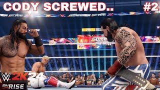 Roman Reigns Stole The Show amp Cody Rhodes Stunn as I Became the Champion  WWE 2K24 My Rise Ep2 [upl. by Nnauol]