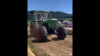 Deutz zieht Baumstämme 🪵🔥deutz tractor tractorpulling tractorpullingvideo traktor farming [upl. by Ennyrb]