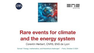 Rare events for climate and the energy system [upl. by Crary]