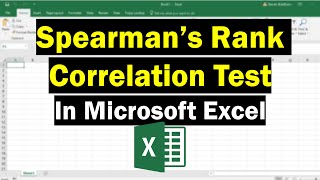 Perform A Spearmans Rank Correlation Test In Excel [upl. by Helyn959]