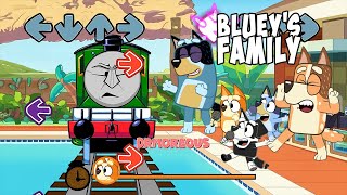 FNF Blueys Family Thomas Engine VS Blueys Family  FNF Can Can [upl. by Akital]