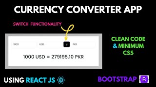 Currency Converter App in React JS  Great Project for Beginners 💯 [upl. by Naivad189]