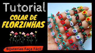 Colar Florzinhas de MIÇANGAS  Como montar BIJUTERIAS [upl. by Annalee461]