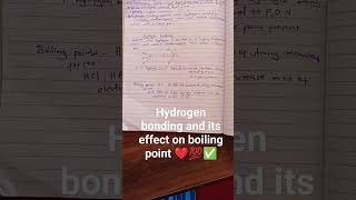 Hydrogen bonding and its effects on boiling points❤️intermolecular forces Class 12 A LEVELS [upl. by Yltsew]