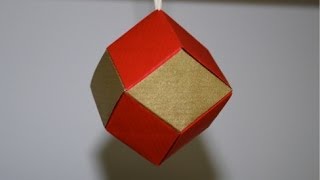 Origami  Dodécaèdre rhombique  boule de Noël Senbazuru [upl. by Regdor]