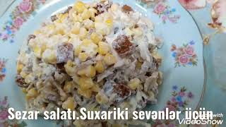 Sezar salatıSuxariki sevənlər buyursun3 məhsulla dadlı salat resepti [upl. by Solim463]