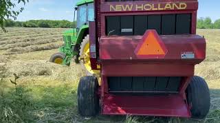 Making Hay  Cutting Tedding Raking Baling and Loading [upl. by Adnolaj621]