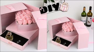 💡How to make Gift box  DIY Magic Cube surprise box  Heart shape Flower box with drawer [upl. by Niamrahc272]