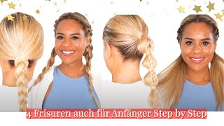 Frisuren für mittel Haare  Flechtfrisuren für Anfänger  Leichte amp schnelle Alltagsfrisuren [upl. by Aileve739]