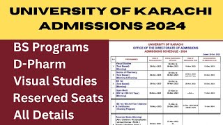 Karachi University Admissions 2024 KU Admissions 20232024 [upl. by Zackariah]