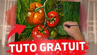 PEINDRE des TOMATES  Guide Étape par Étape  Peinture Acrylique [upl. by Erodisi]