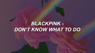 BLACKPINK  Dont Know What To Do Easy Lyrics [upl. by Bambi]