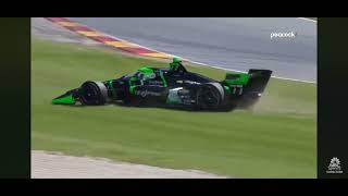 Romain Grosjean Crash2024 Indycar practice 1 at Road America [upl. by Nairehs375]