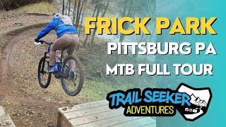 Frick Park MTB trails in PA the full tour on eMTB in Pittsburgh Slags Iron Gate Roller Coaster [upl. by Demha715]