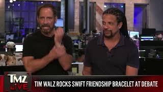 TMZ LIVE On Demand Tim Walz Rocks Swift Friendship Bracelet at Debate [upl. by Ecirted21]