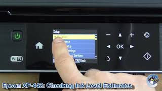 Epson Expression Home XP442XP445 How to Check Estimated Ink Levels [upl. by Rabka]