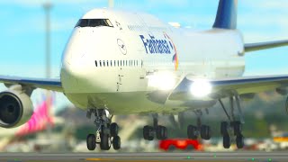 Most PERFECT Plane Landing Boeing 747 LUFTHANSA Landing at Barajas Airport MADRID [upl. by Benetta]