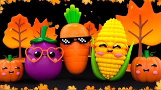 🍁Baby Fruit Dancing in AUTUMN 🍁🍂🎃🌰🥕🧡 Sensory Video with Relax Music [upl. by Joye]