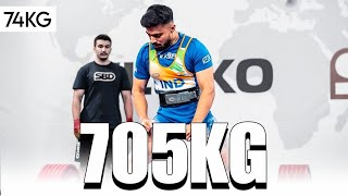 Aren Fernandes  3rd Place 705Kg Total 74Kg  IPF World Powerlifting Championship 2024 [upl. by Nessi]