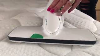 Lynsey Queen of clean demonstration with VORWERK using KOBOLD VK200 to deep clean the mattress [upl. by Ayom349]