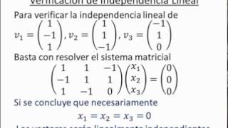 Vectores y Bases Dependencia e Independencia Lineal [upl. by Cutler]