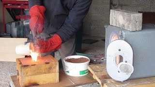 Metal Casting at Home Part 55 Casting a brass labelplaquenameplate [upl. by Ahsina]