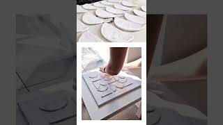 ◻️ Creating a Modern WabiSabi WallArt  PART3  Assembling Clay Elements to a MidCentury Modern Art [upl. by Kare]