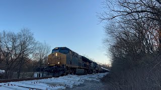 CSX ET44AH 3425 Leads Empty Ethanol B64217 on 22024 [upl. by Ydnarb]