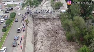 😰Río Moquegua  Precisos INSTANTES del ingreso del río 05 Febrero  Lluvias Perú 2019 [upl. by Deyas]