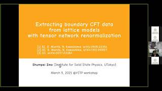 Shumpei Iino  Extracting BCFT data from lattice models with tensor network renormalization [upl. by Teleya]