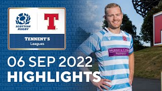 HIGHLIGHTS  Tennents Mens Premiership and National League 202223  6th September 2022 [upl. by Eynttirb914]